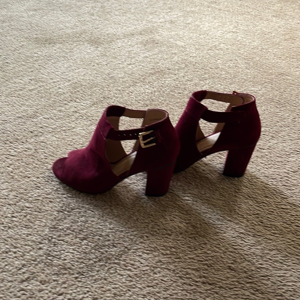 Maroon suede shoes